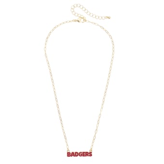 Women's CANVAS Style Wisconsin Badgers Nameplate Necklace