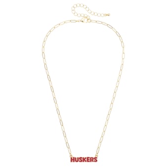 Women's CANVAS Style Nebraska Huskers Nameplate Necklace