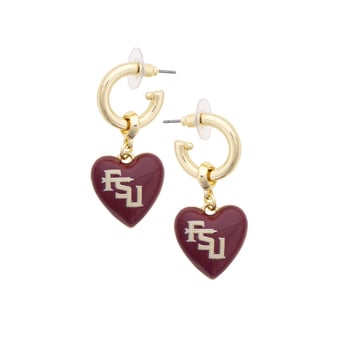 Women's CANVAS Style Florida State Seminoles 18k Gold-Plated Heart Earrings