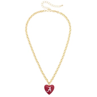 Women's CANVAS Style Alabama Crimson Tide Heart Necklace