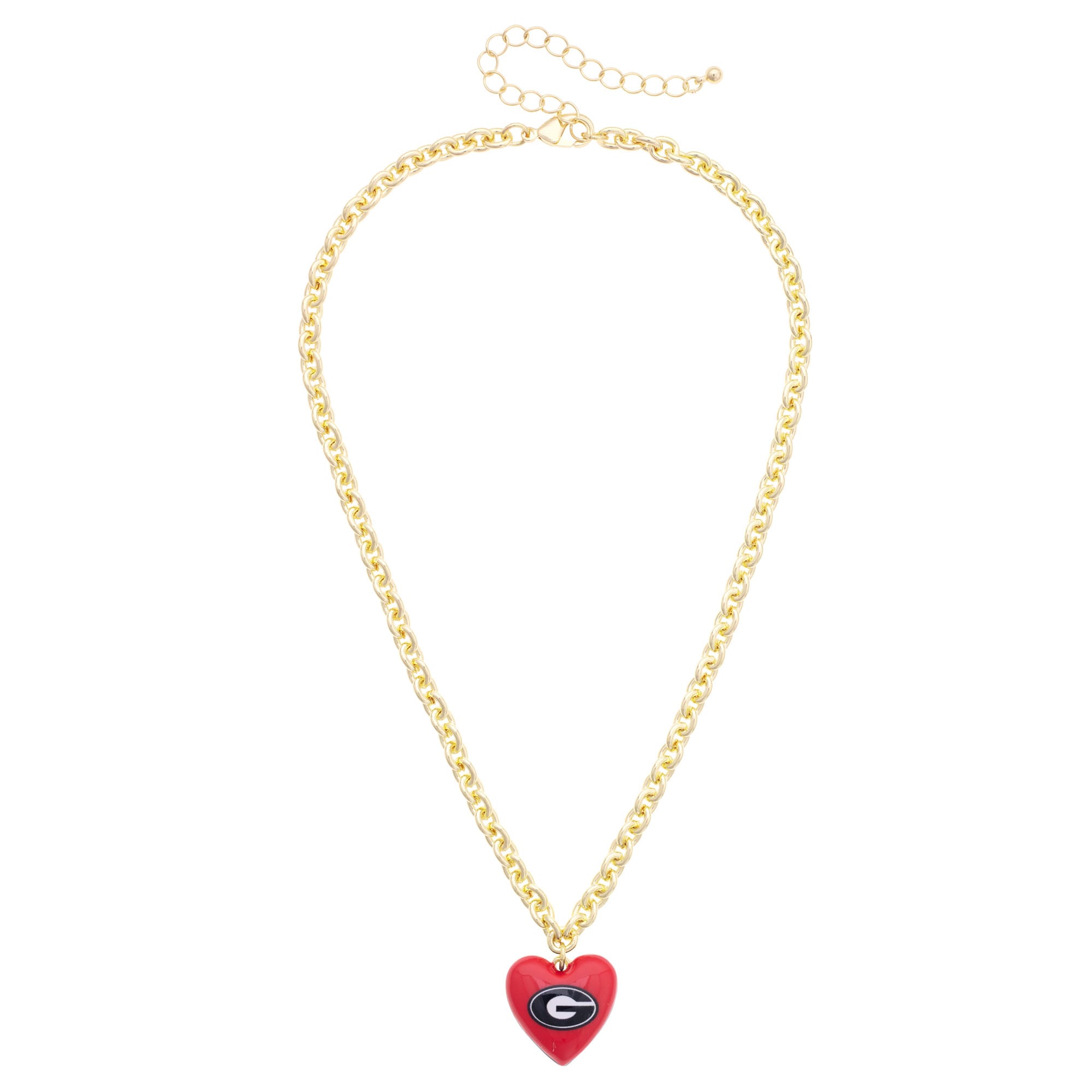 Women's CANVAS Style Georgia Bulldogs Heart Necklace