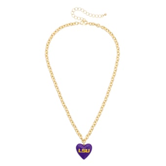 Women's CANVAS Style LSU Tigers Heart Necklace