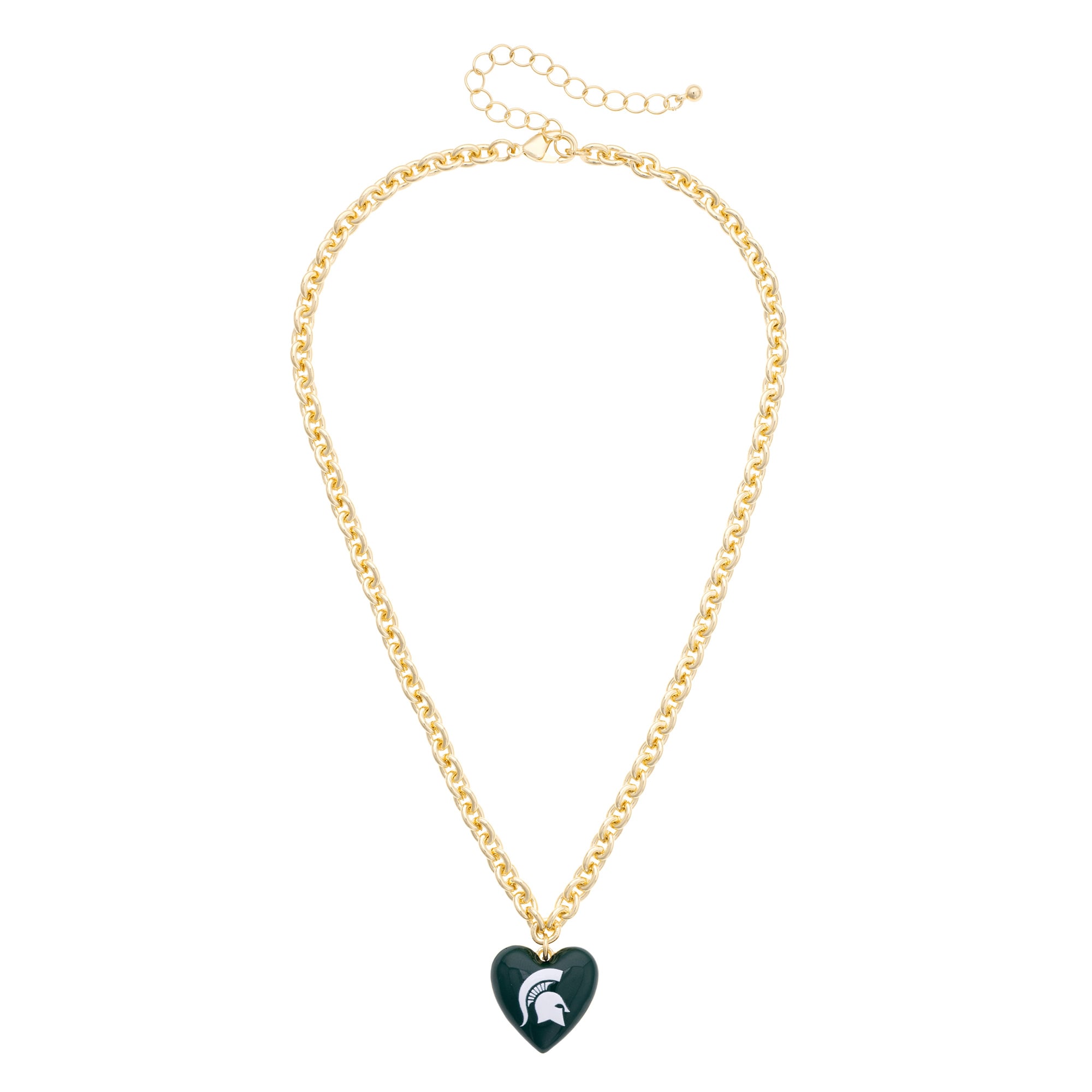 Women's CANVAS Style Michigan State Spartans Heart Necklace