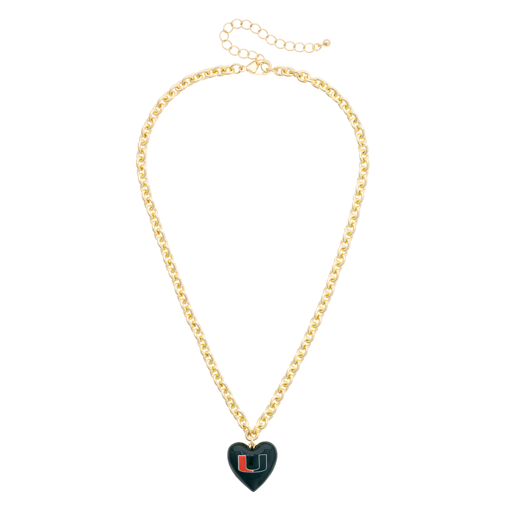 Women's CANVAS Style Miami Hurricanes Heart Necklace