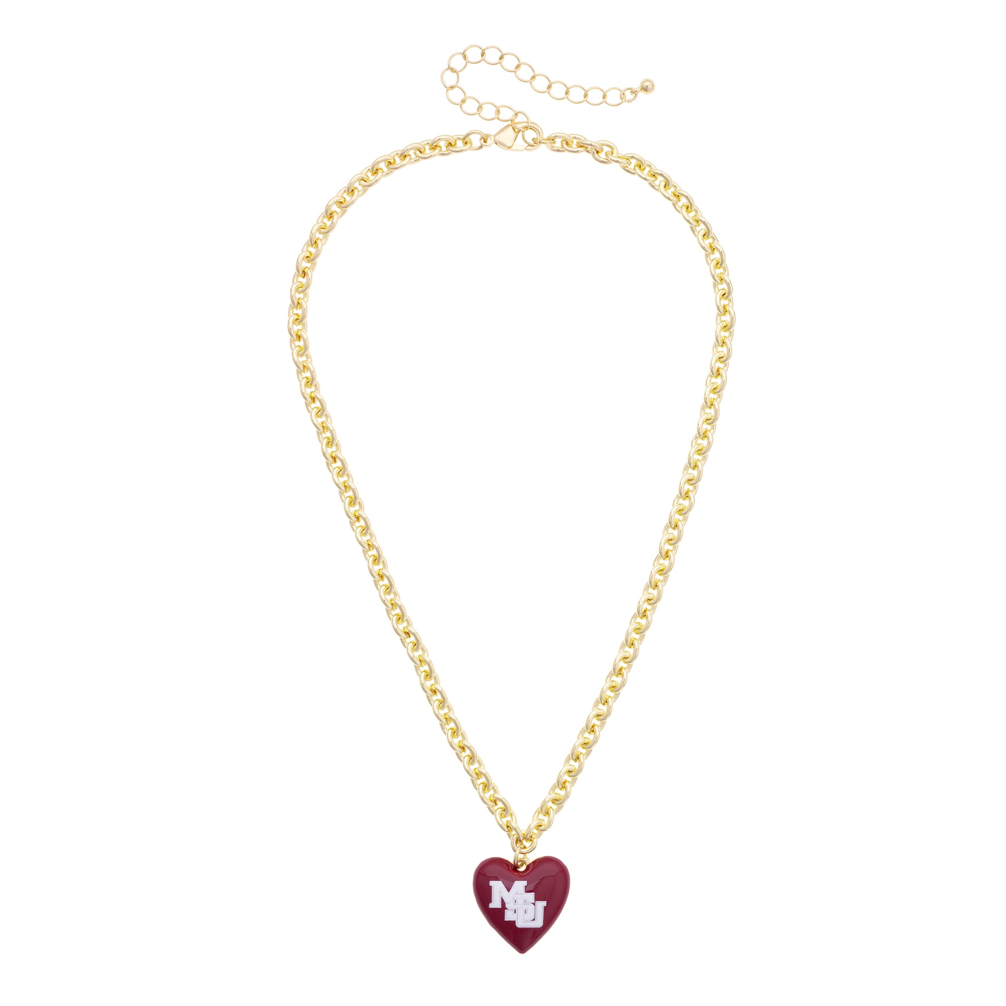 Women's CANVAS Style Mississippi State Bulldogs Heart Necklace