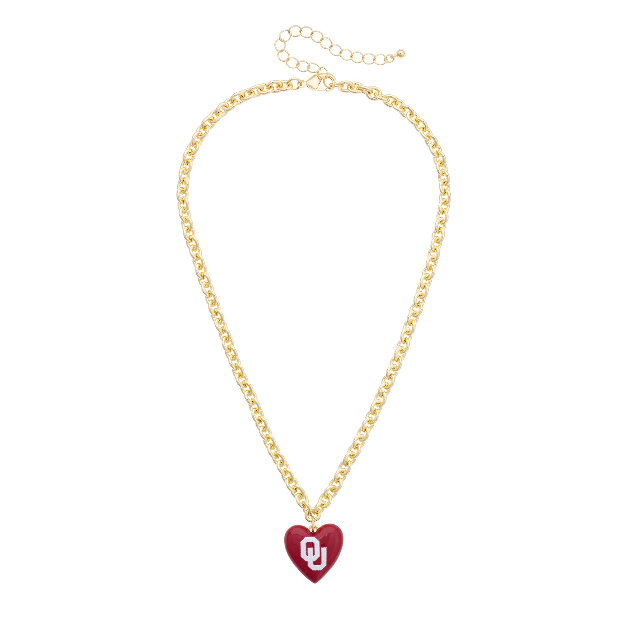 Women's CANVAS Style Oklahoma Sooners Heart Necklace
