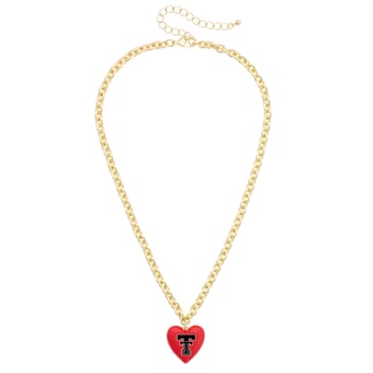 Women's CANVAS Style Texas Tech Red Raiders Heart Necklace
