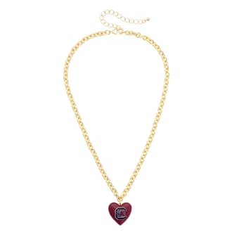 Women's CANVAS Style South Carolina Gamecocks Heart Necklace