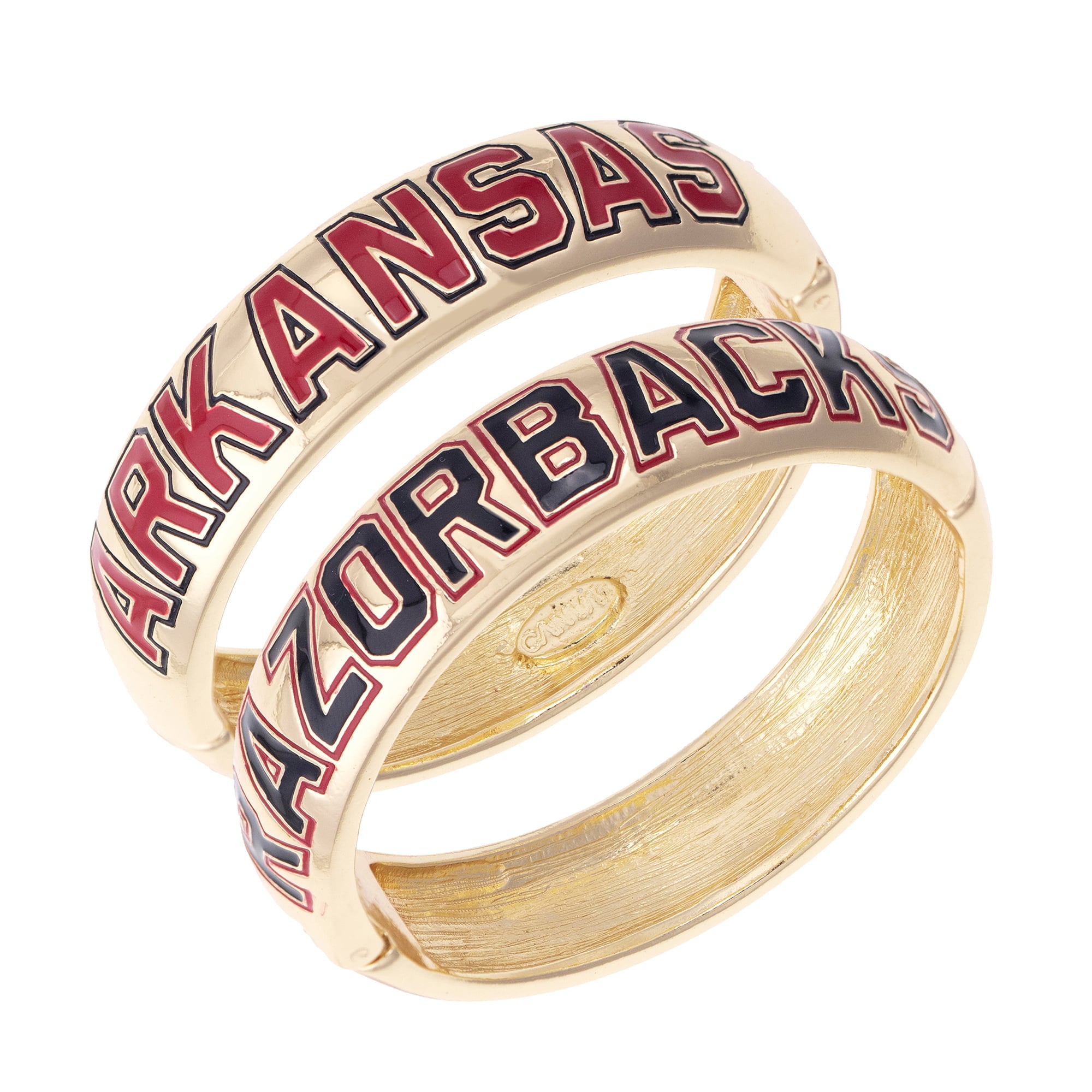 Women's CANVAS Style Arkansas Razorbacks Chunky Hinge Bangle Two-Piece Set