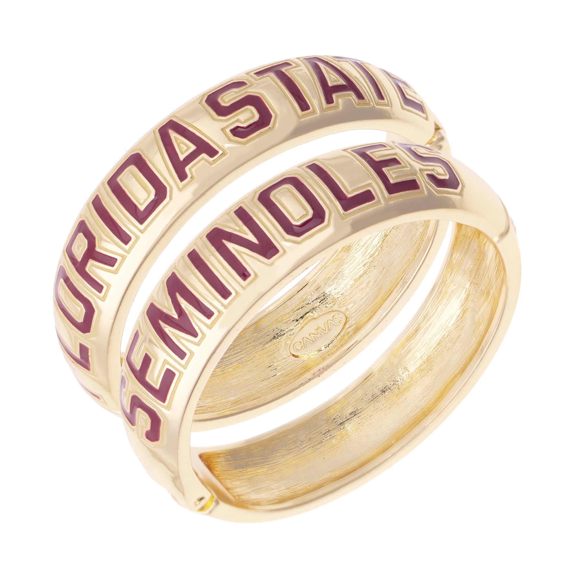 Women's CANVAS Style Florida State Seminoles Chunky Hinge Bangle Two-Piece Set