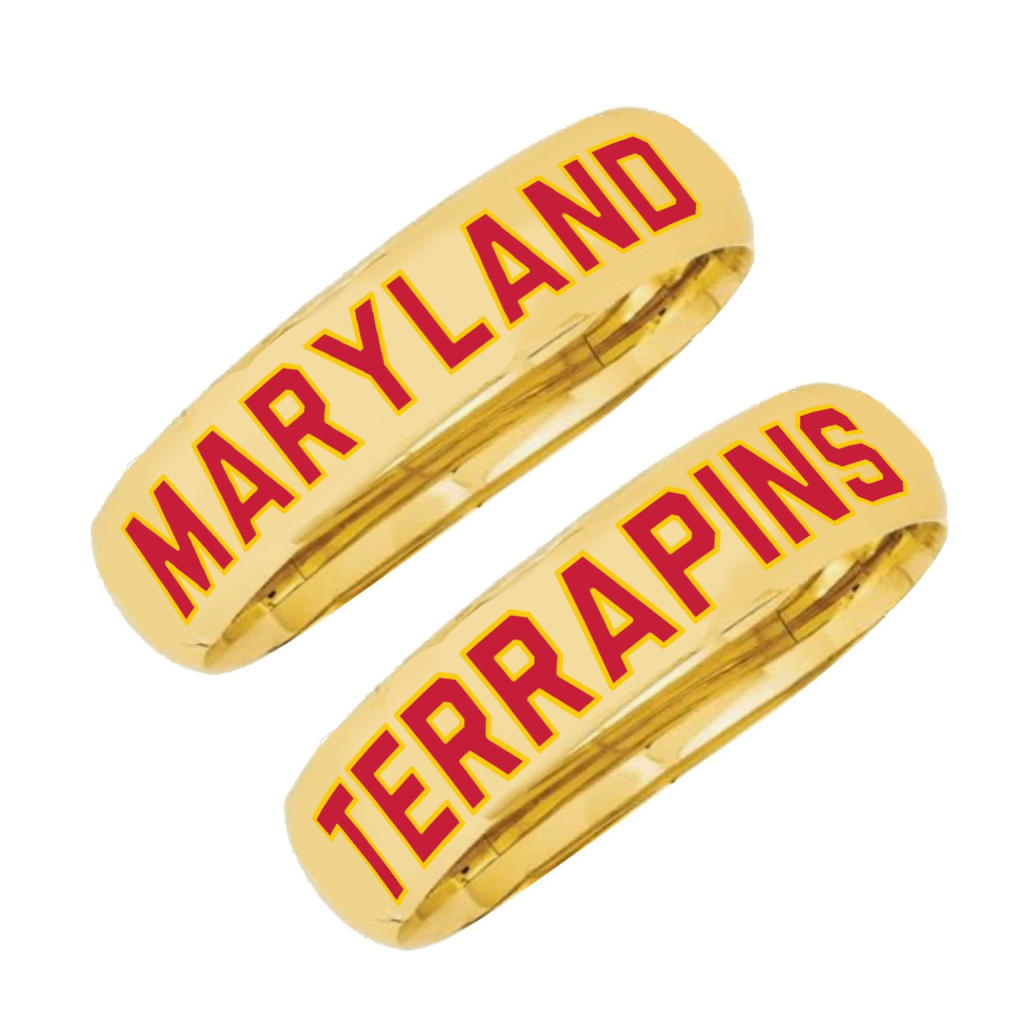 Women's CANVAS Style Maryland Terrapins Chunky Hinge Bangle Two-Piece Set