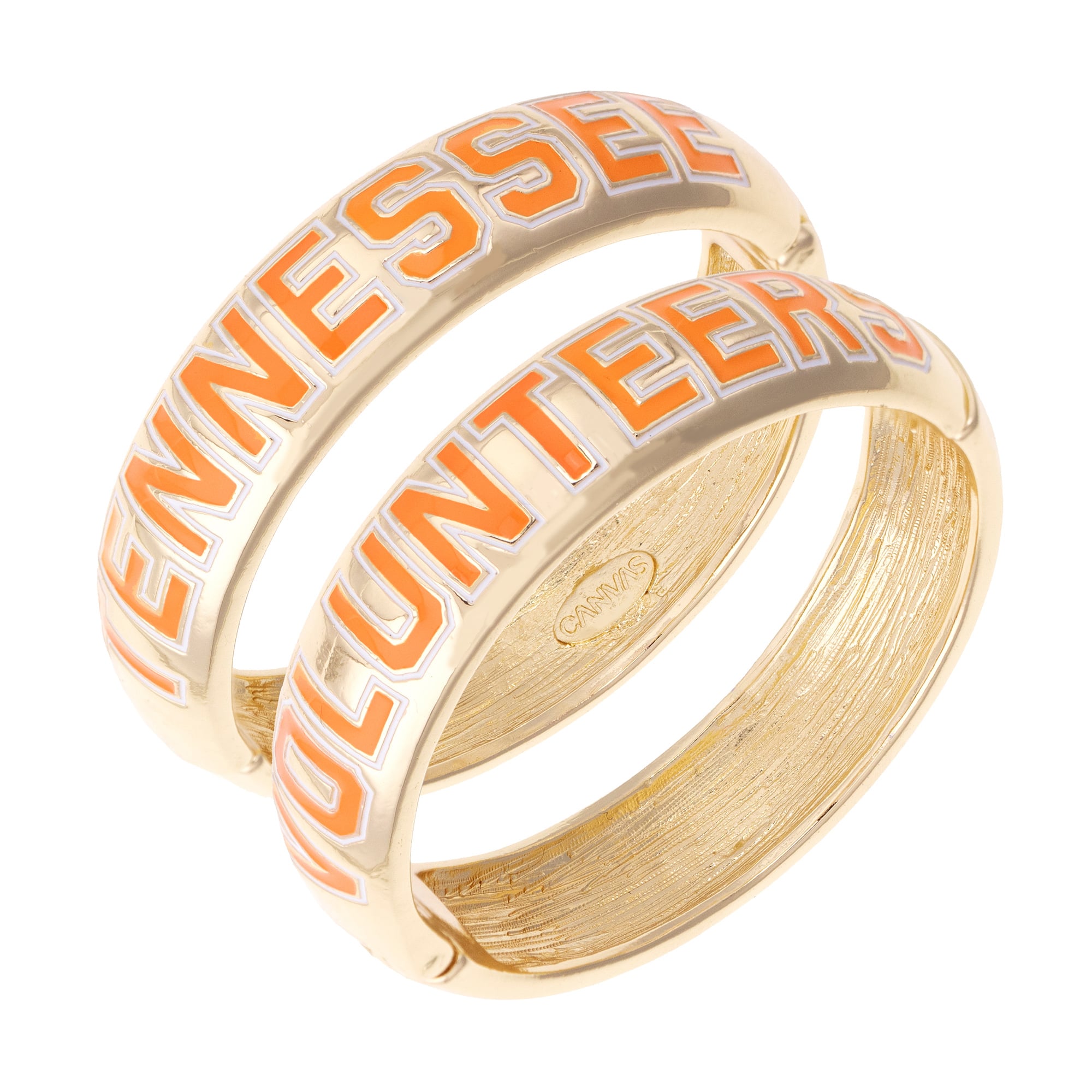 Women's CANVAS Style Tennessee Volunteers Chunky Hinge Bangle Two-Piece Set