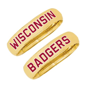 Women's CANVAS Style Wisconsin Badgers Chunky Hinge Bangle Two-Piece Set