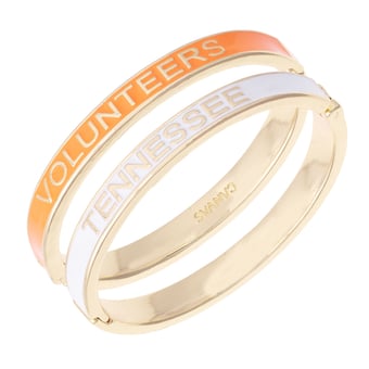 Women's CANVAS Style Tennessee Volunteers Skinny Hinge Bangle Two-Piece Set