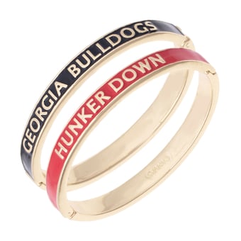 Women's CANVAS Style Georgia Bulldogs Skinny Hinge Bangle Two-Piece Set