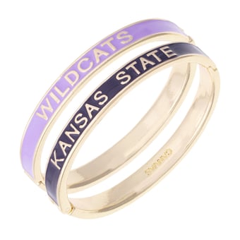 Women's CANVAS Style Kansas State Wildcats Skinny Hinge Bangle Two-Piece Set