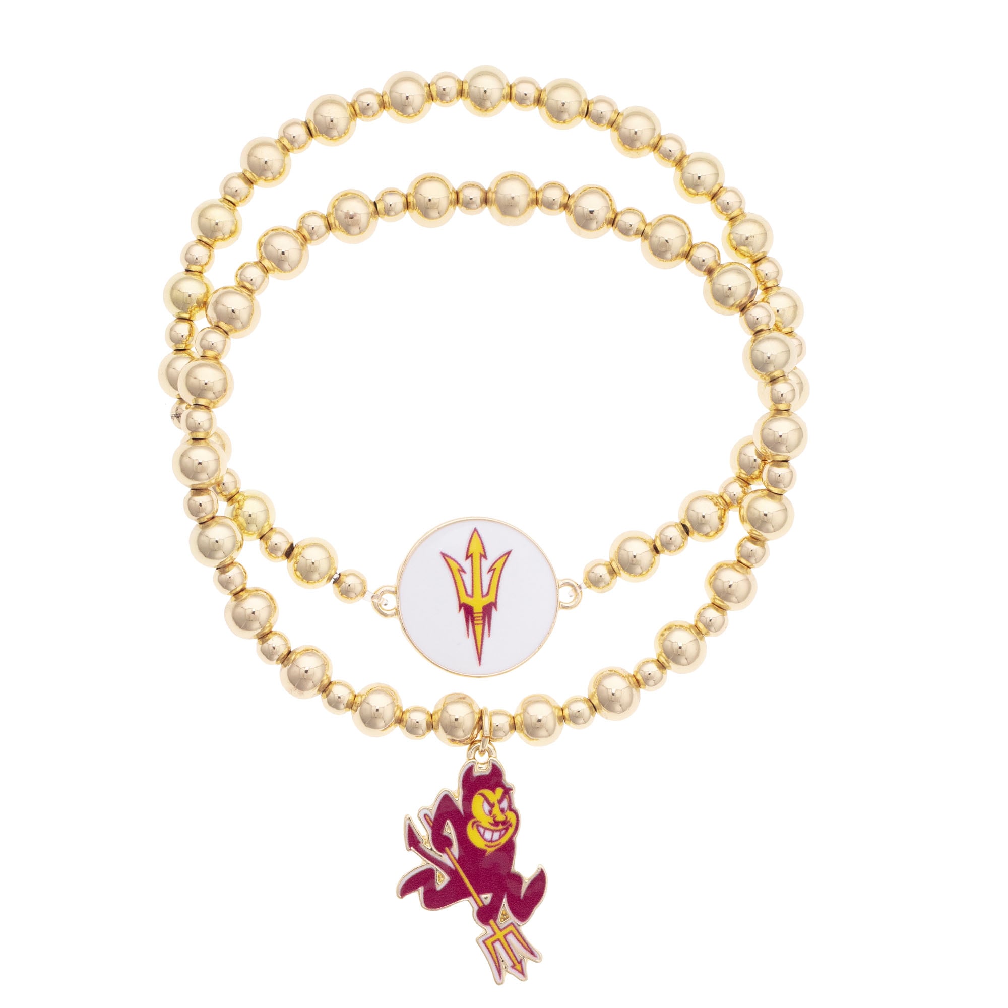 CANVAS Style Arizona State Sun Devils Stretch Ball Bead Bracelet Set of Two