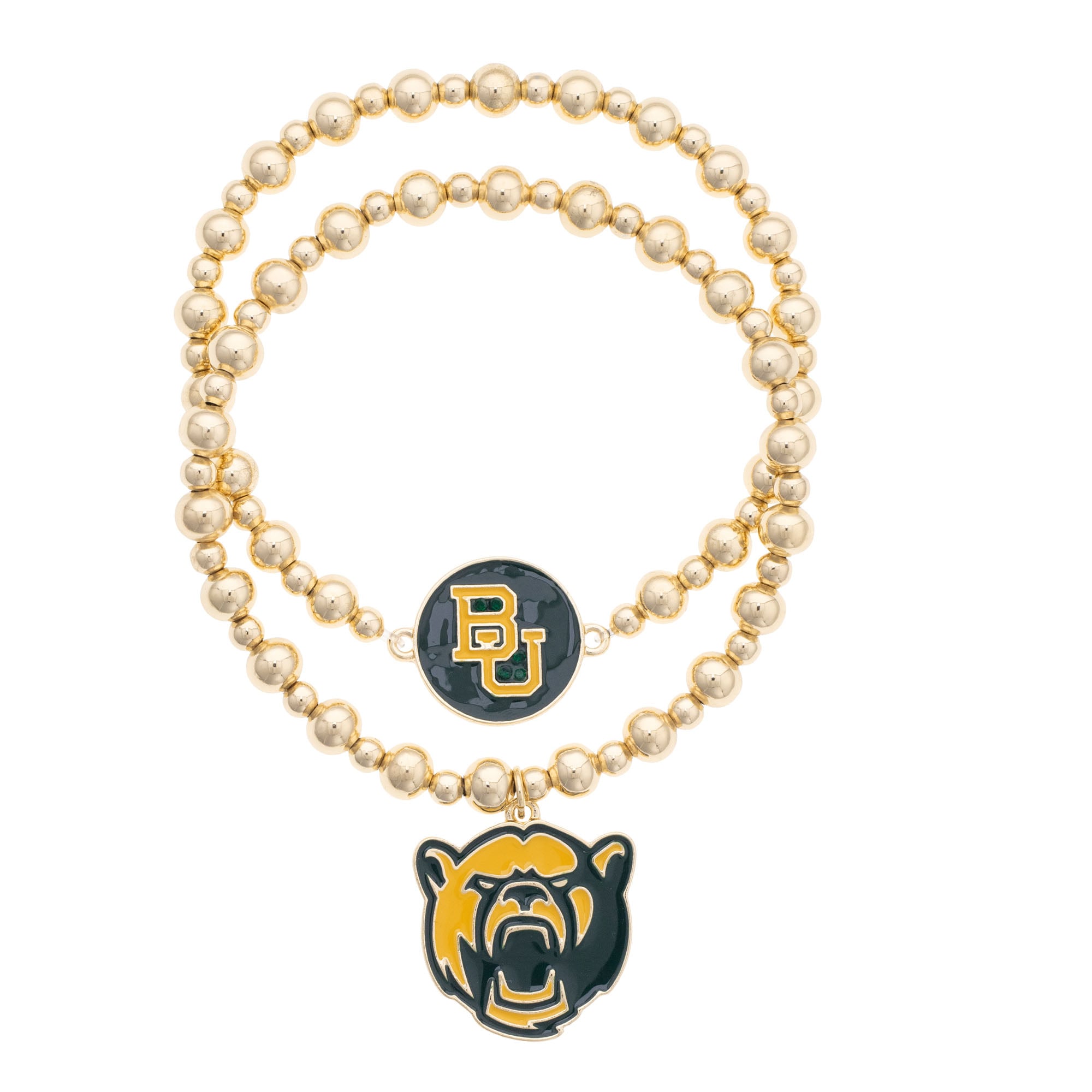 CANVAS Style Baylor Bears Stretch Ball Bead Bracelet Set of Two
