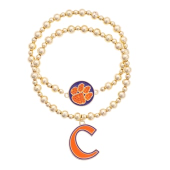 CANVAS Style Clemson Tigers Stretch Ball Bead Bracelet Set of Two