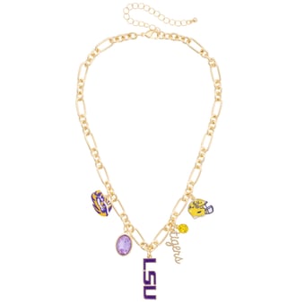 Women's CANVAS Style LSU Tigers Game Day Charm Necklace