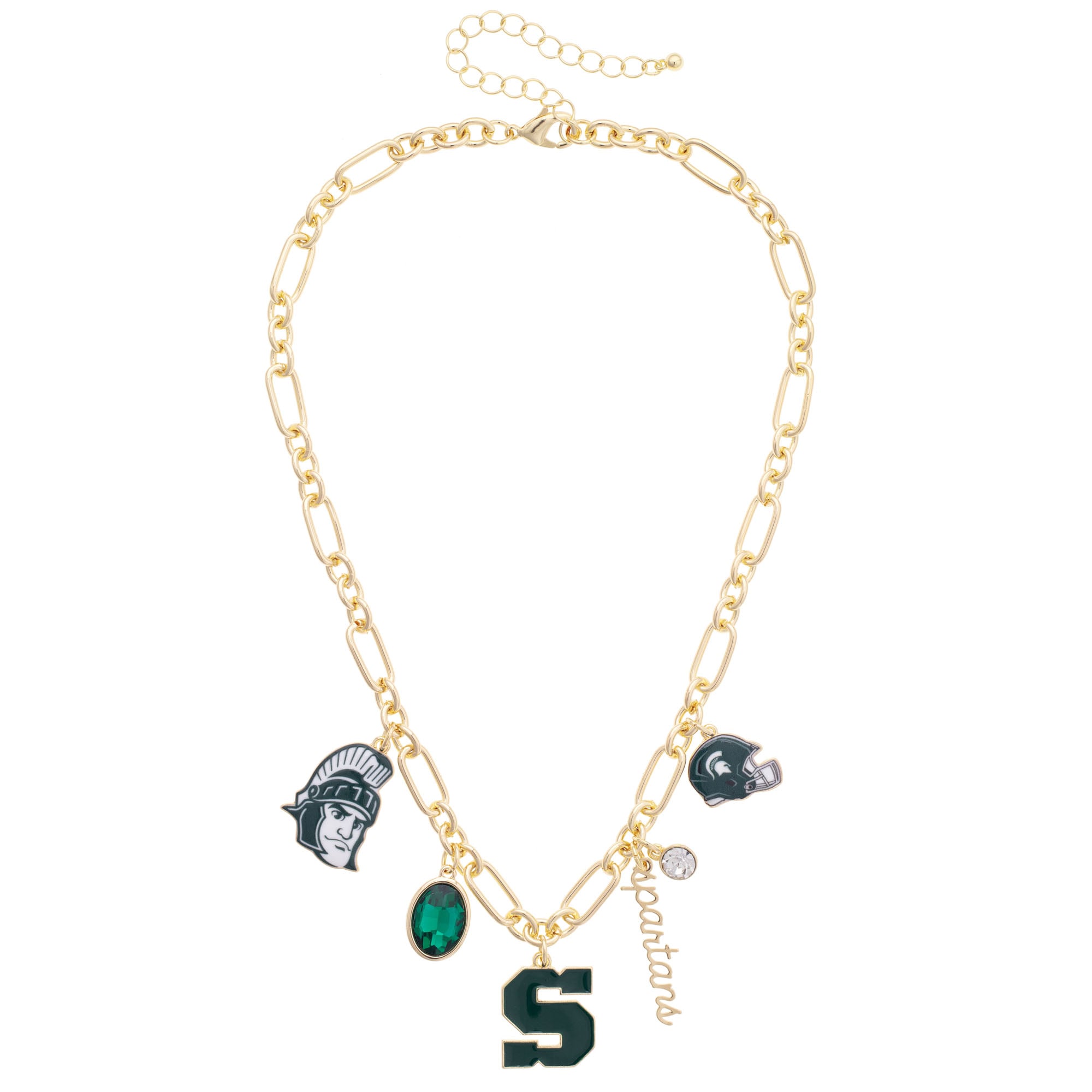Women's CANVAS Style Michigan State Spartans Game Day Charm Necklace
