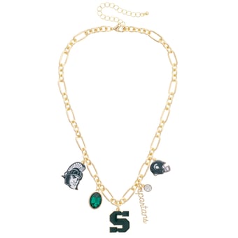 Women's CANVAS Style Michigan State Spartans Game Day Charm Necklace