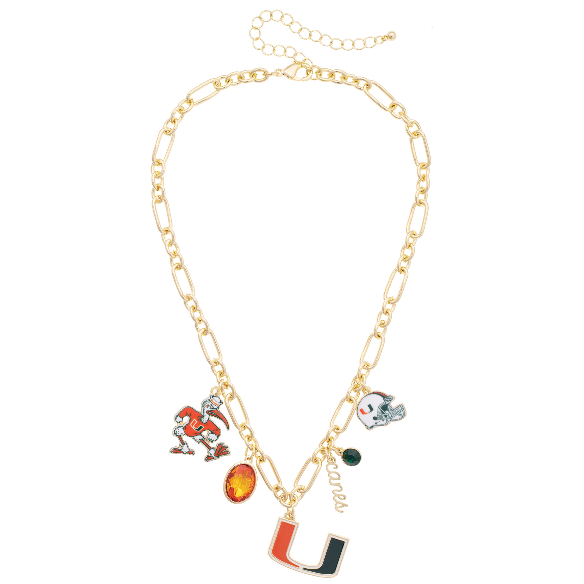 Women's CANVAS Style Miami Hurricanes Game Day Charm Necklace
