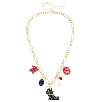 Women's CANVAS Style Ole Miss Rebels Game Day Charm Necklace