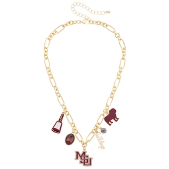 Women's CANVAS Style Mississippi State Bulldogs Game Day Charm Necklace