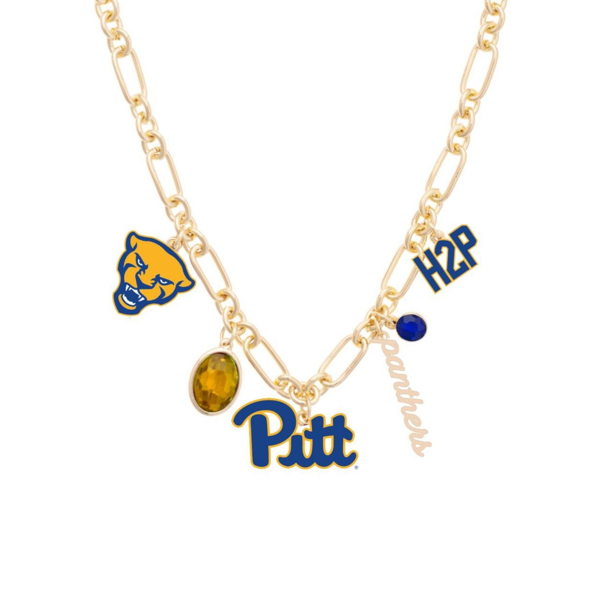 Women's CANVAS Style Pitt Panthers Game Day Charm Necklace