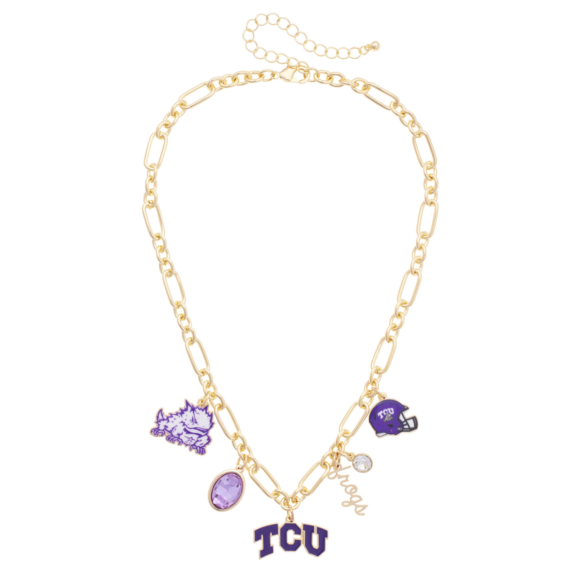 Women's CANVAS Style TCU Horned Frogs Game Day Charm Necklace