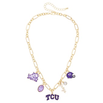 Women's CANVAS Style TCU Horned Frogs Game Day Charm Necklace