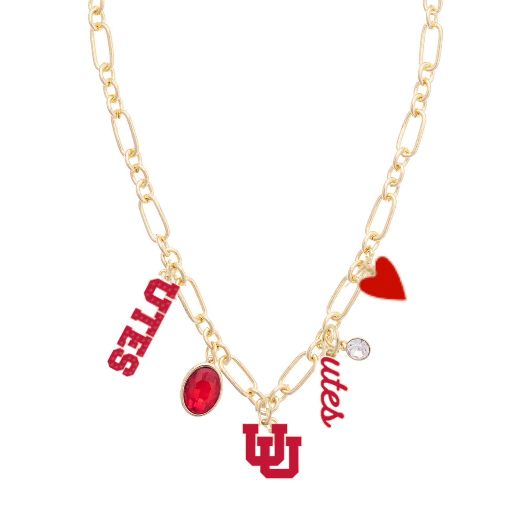 Women's CANVAS Style Utah Utes Game Day Charm Necklace