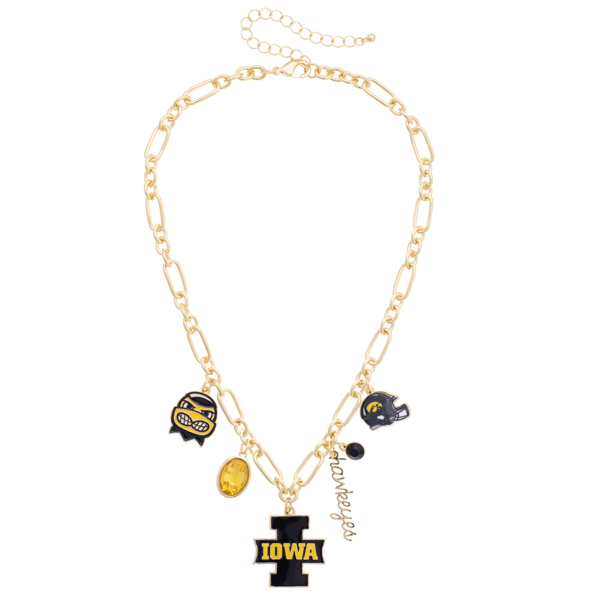Women's CANVAS Style Iowa Hawkeyes Game Day Charm Necklace