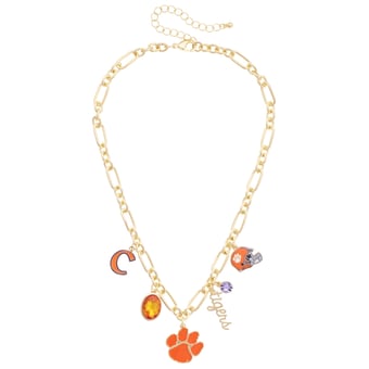 Women's CANVAS Style Clemson Tigers Game Day Charm Necklace