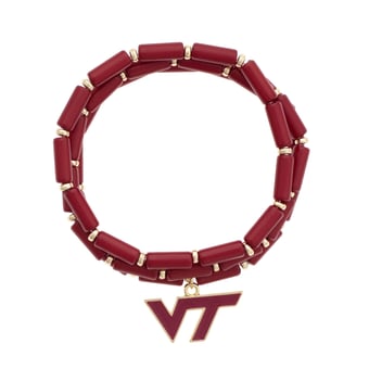 CANVAS Style Virginia Tech Hokies Beaded Bracelet Set of Three