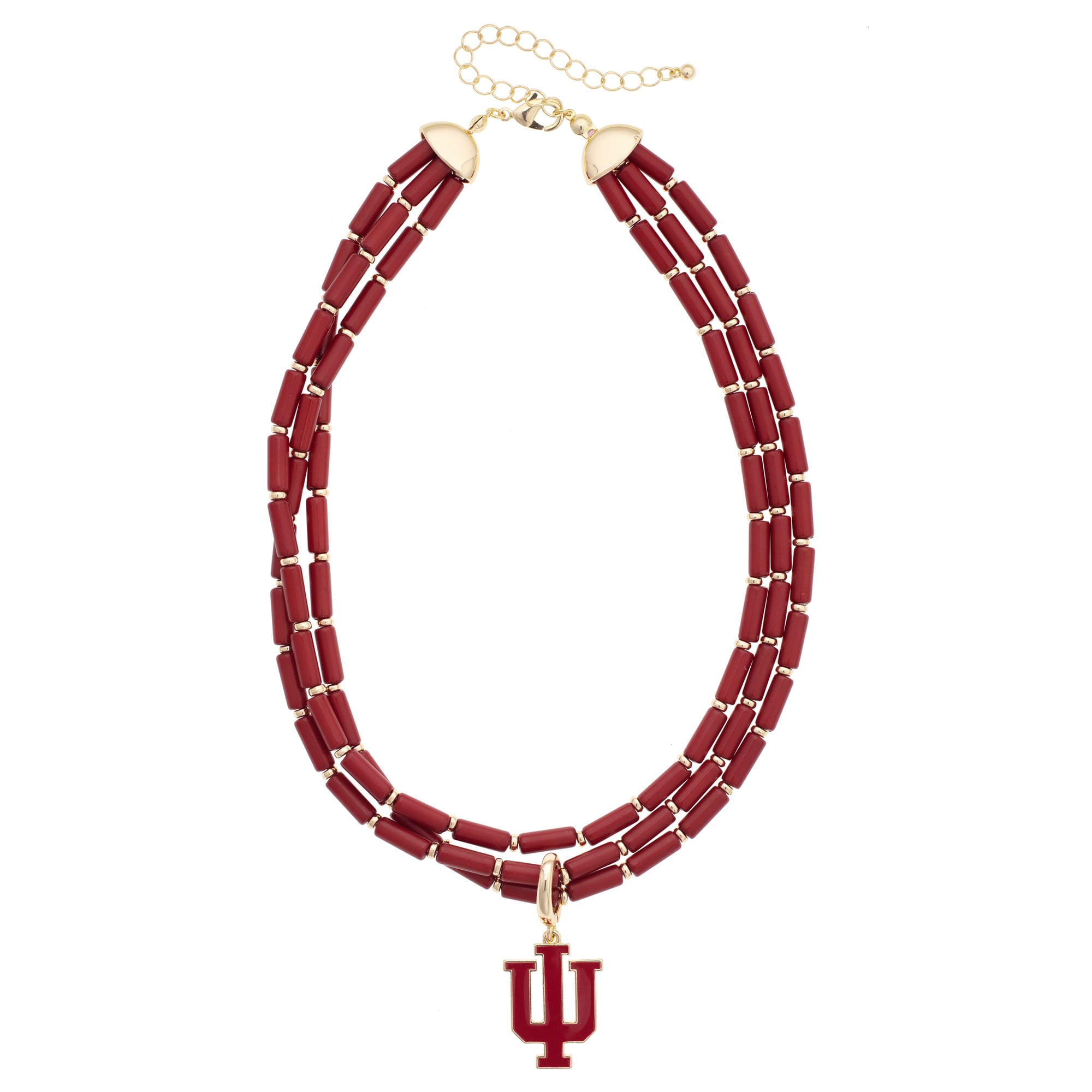 CANVAS Style Indiana Hoosiers Three-Row Beaded Necklace