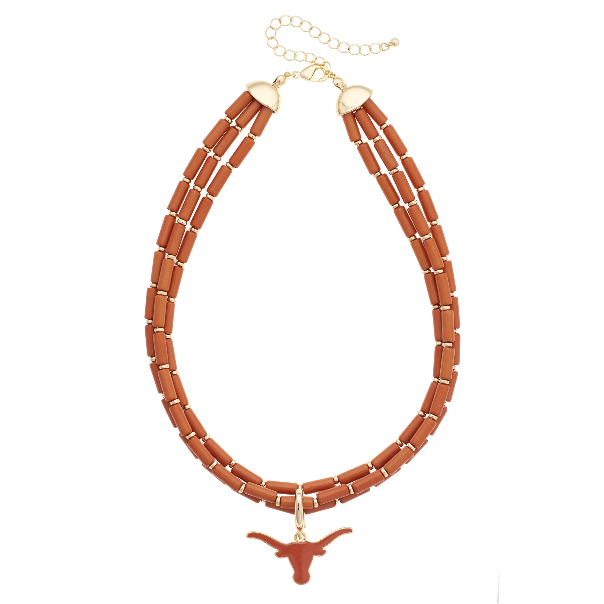 CANVAS Style Texas Longhorns Three-Row Beaded Necklace