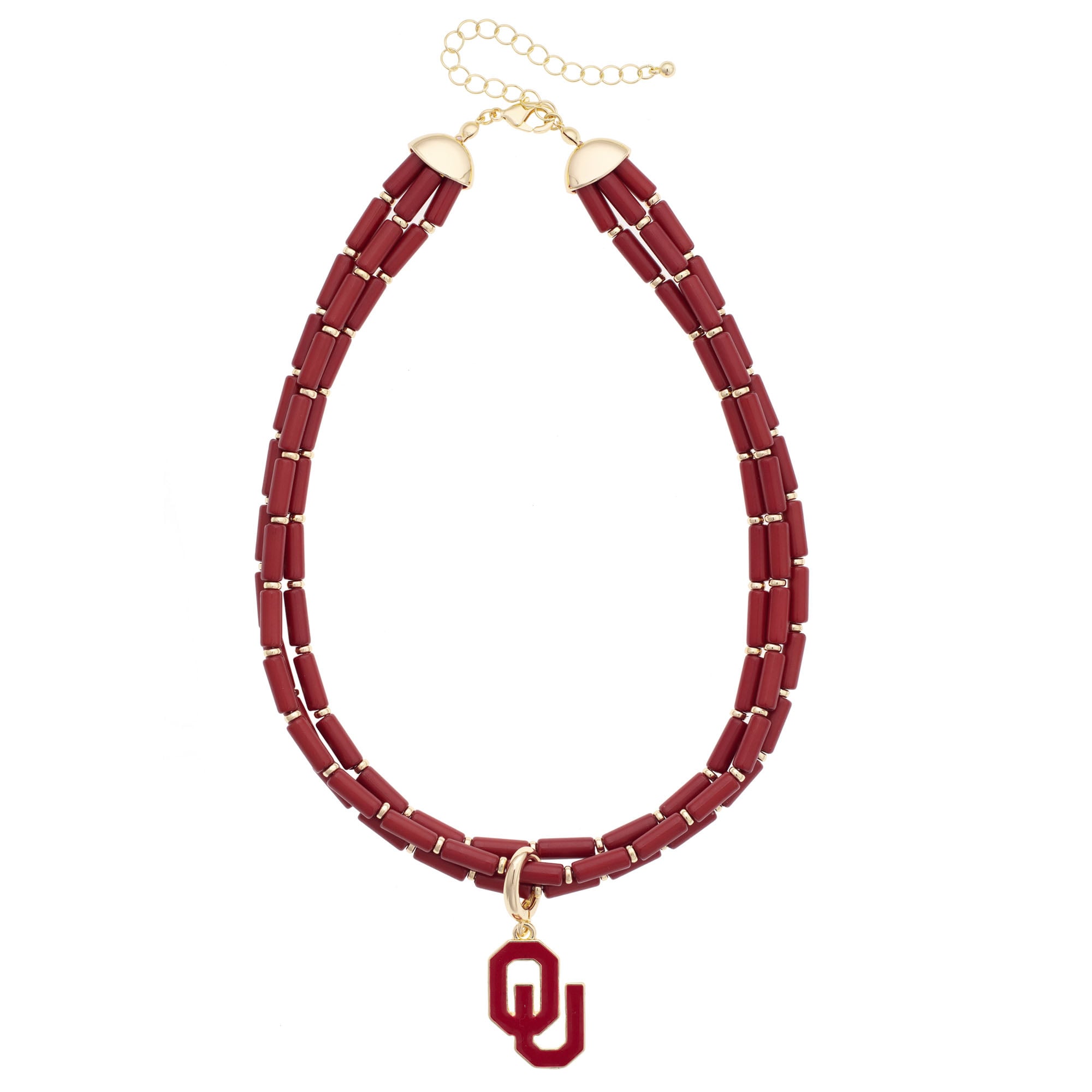 CANVAS Style Oklahoma Sooners Three-Row Beaded Necklace
