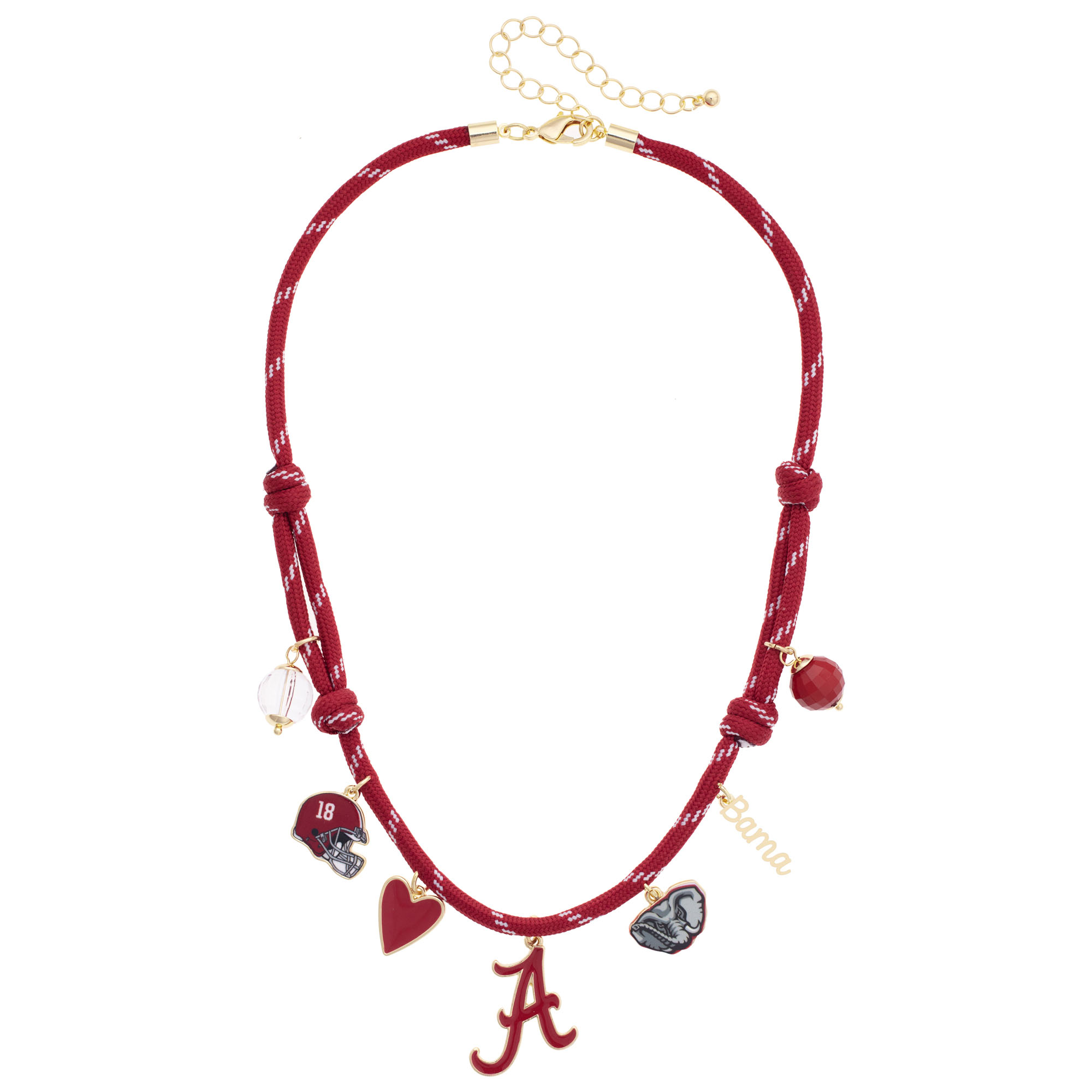 Women's CANVAS Style Alabama Crimson Tide Paracord Charm Necklace