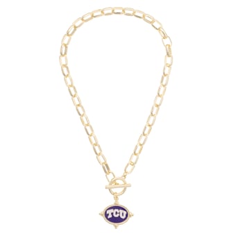 Women's CANVAS Style TCU Horned Frogs Intaglio Necklace
