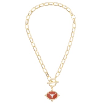 Women's CANVAS Style Texas Longhorns Intaglio Necklace