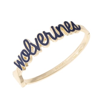 CANVAS Style Michigan Wolverines Cursive Hinge Bangle