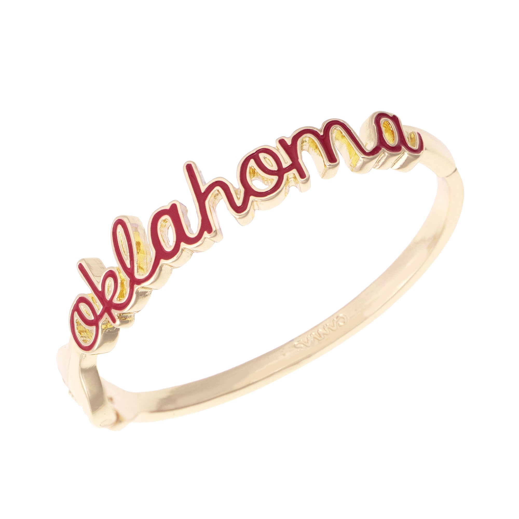 CANVAS Style Oklahoma Sooners Cursive Hinge Bangle