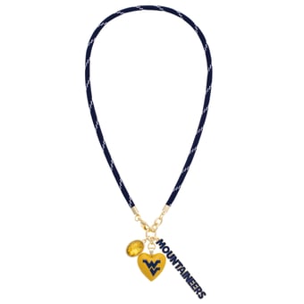 Women's CANVAS Style West Virginia Mountaineers Heart Paracord Necklace