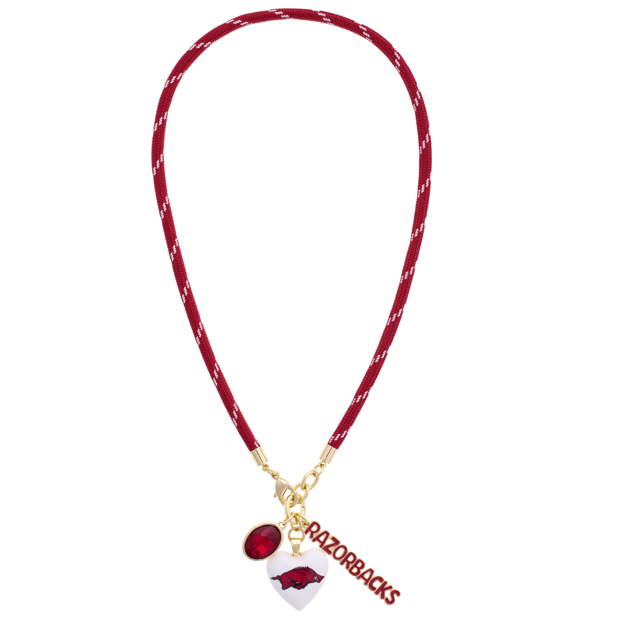 Women's CANVAS Style Arkansas Razorbacks Heart Paracord Necklace