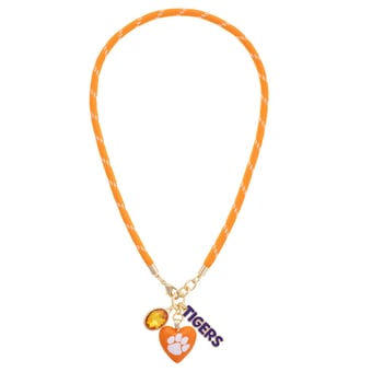 Women's CANVAS Style Clemson Tigers Heart Paracord Necklace