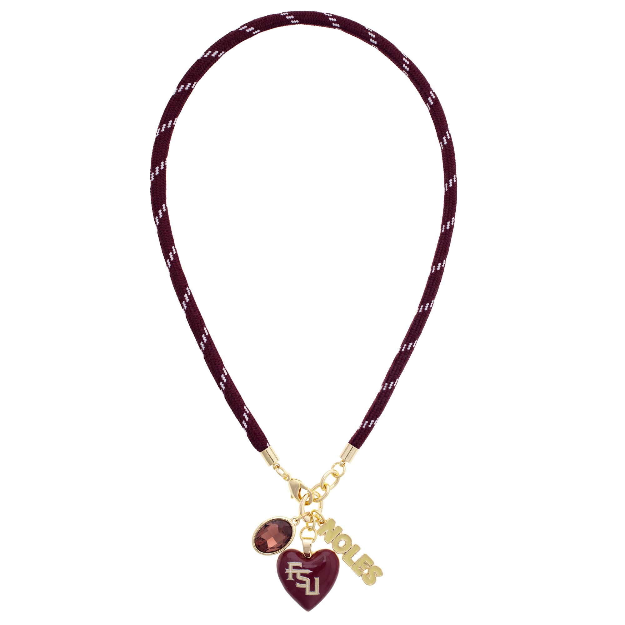 Women's CANVAS Style Florida State Seminoles Heart Paracord Necklace