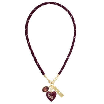 Women's CANVAS Style Florida State Seminoles Heart Paracord Necklace