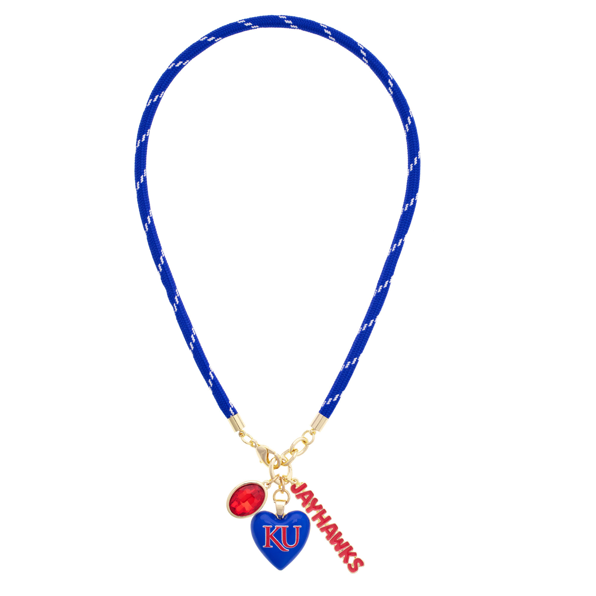 Women's CANVAS Style Kansas Jayhawks Heart Paracord Necklace